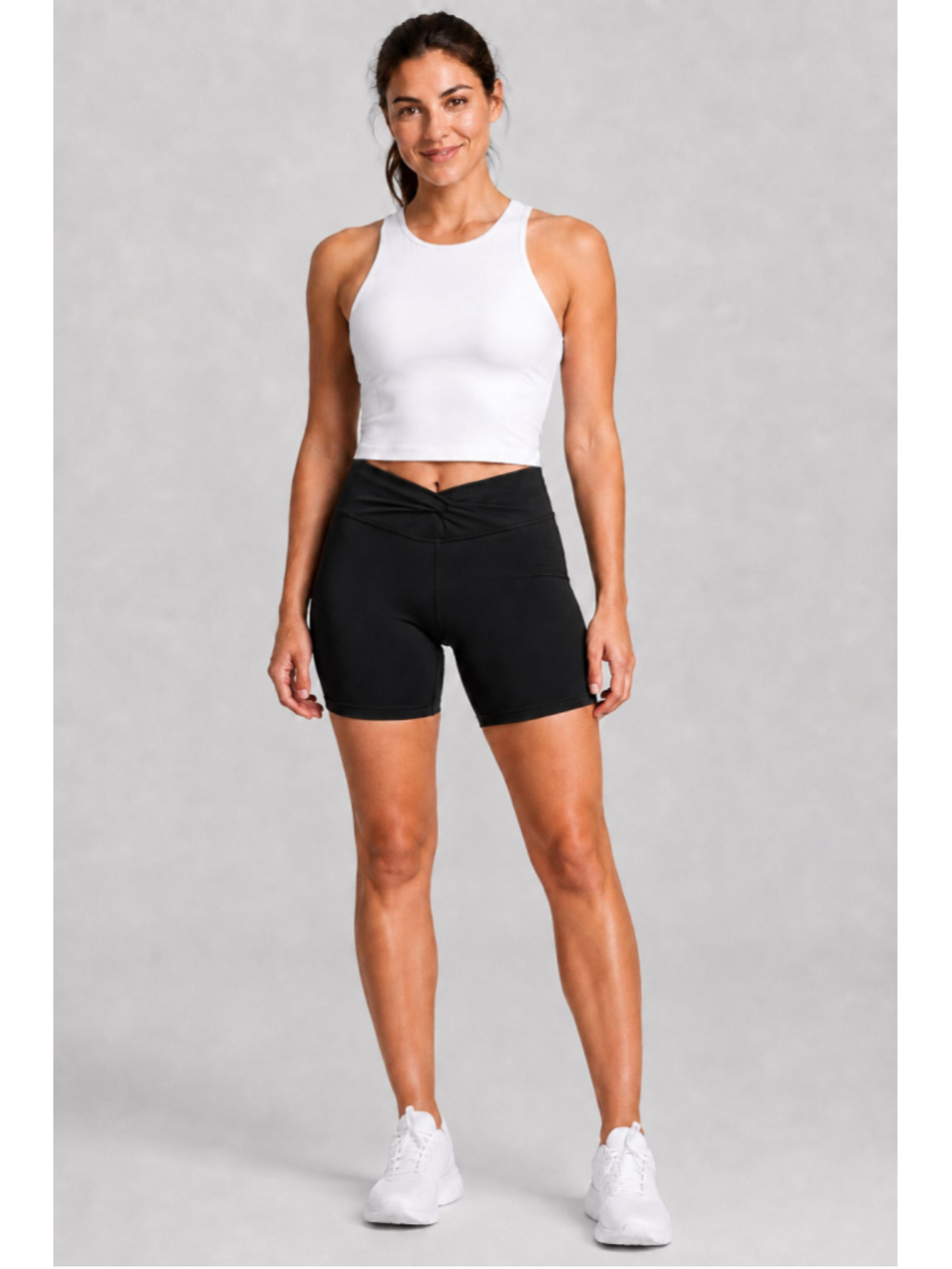 PINK Victoria’s Secret Black Crossover-Waist Biker Shorts – Size M